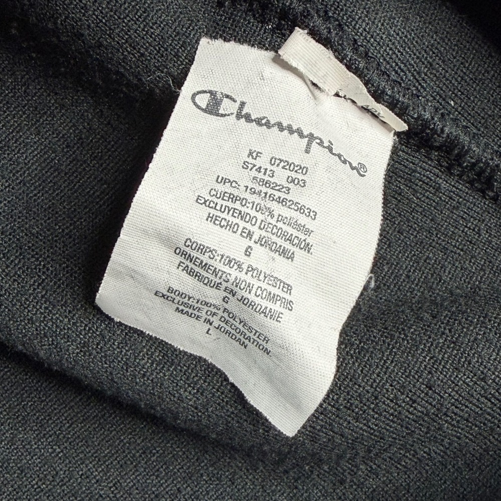 Champion Mens Sherpa Fleece Hoodie Black Gold Embroidered Logo Size Large - Picture 4 of 7